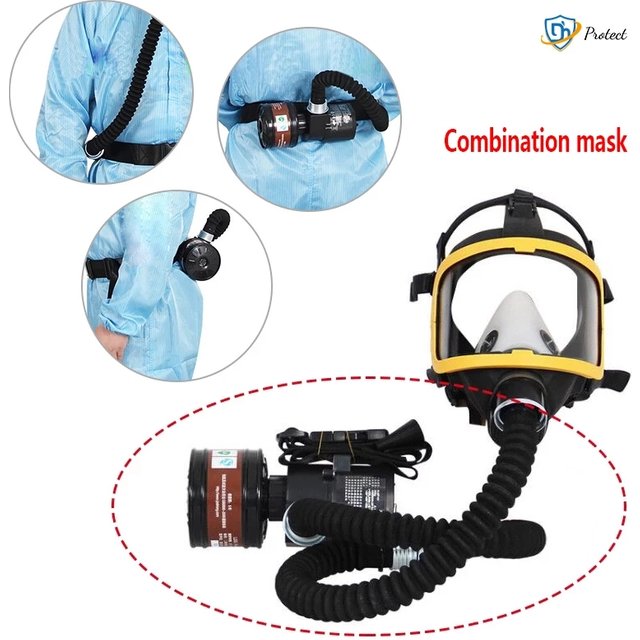 Electric full face mask electric pump, industrial paint spraying electric respirator, portable gas mask, constant flow