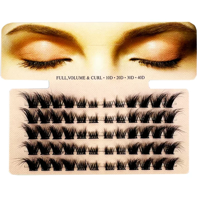 Mix 3D Fluffy Single Cluster Eyelash Extension Segmented Natural Mink Fox Eye Effect Makeup Lashes Individual False Eyelashes