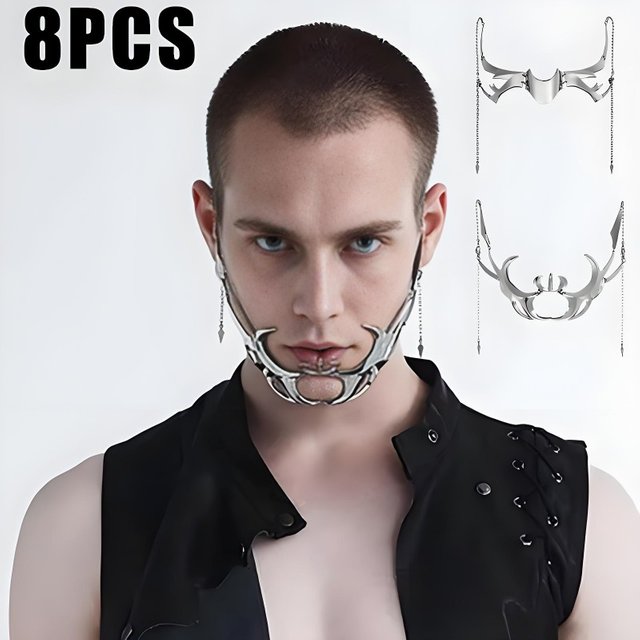 Masque de mascarade Cyber Punk, masque en métal pour fête Robot, bal, unisexe, bijoux irréguliers, accessoires pour le visage en métal irrégulier pour femmes et hommes