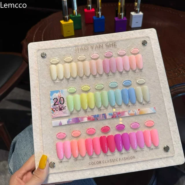 Eleanos Candy 20 Colors 15ml Gel Nail Polish Set With Display Card Semi Permanent Manicure Soak Off UV Gel 15ml Nail Gel Lacquer