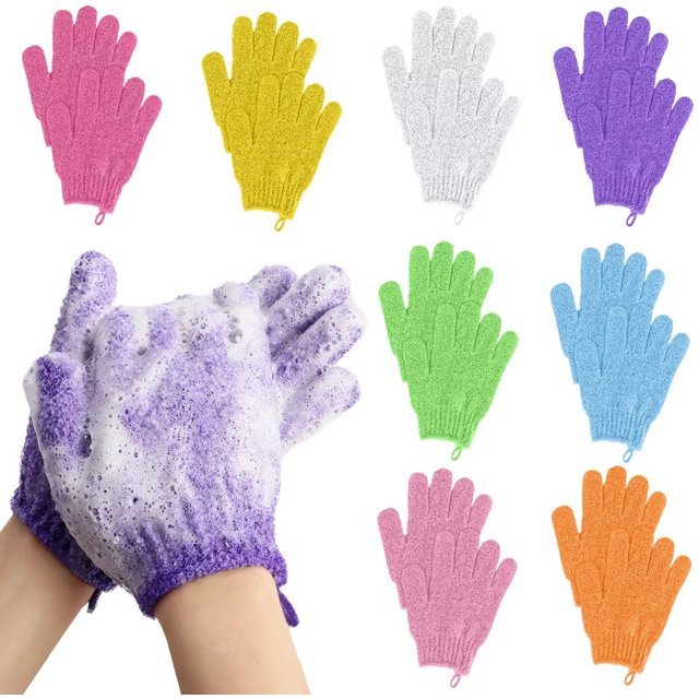 1/2/3/4Pairs Five Fingers Bath Gloves Household Shower Scrub Body Wash Children Home Supply Elastic Wipe Back Cleaning Gloves