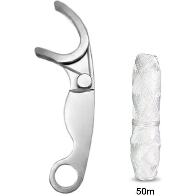 Professional Stainless Steel Dental Floss Handle Ergonomic Design High Tension Locking System Oral Care Tool With String
