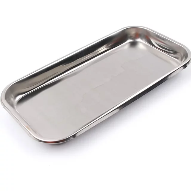 1PC Stainless Steel Cosmetic Storage Tray Tattoo Equipment Tray Doctor Surgery Dental Tray Fake Nail Tray Tool