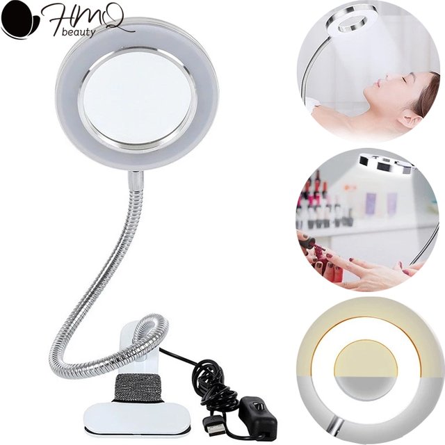 USB Eyelash Lamp LED Light Cold/Warm Two-Color Option for False Lashes Extension Flexible Beauty Makeup Tools for Salon Grafting