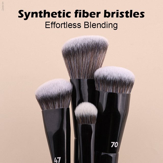 Single Flat Round Tube Flat Head Foundation Brush Concealer Makeup Brush Face Contour Foundation Makeup Tool