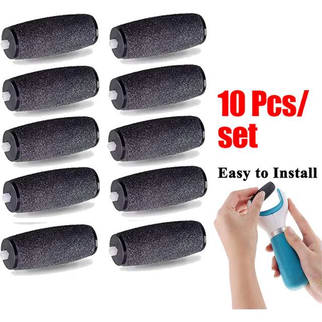 10 Pcs Foot Care Tool Heads Pedi Hard Skin Remover Refills Replacement Rollers For Scholls File