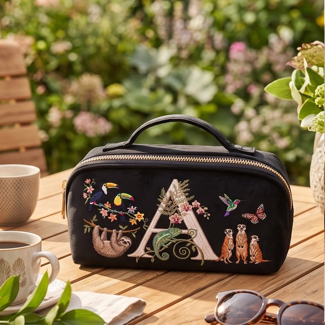 Velvet Travel Cosmetic Bag for women Luxury Makeup Organizer Cosmetics Storage Pouch Imitation Embroidery Letter Letter Print