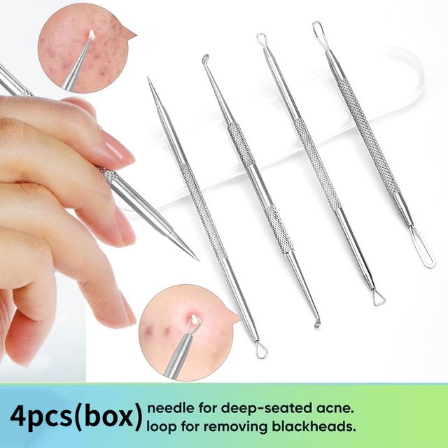 4pcs Removing Blackheads Includes Needles for And Black Spots, Ideal for women'S Skincare,Beauty,Squeezing Tools with Ultra-Fine