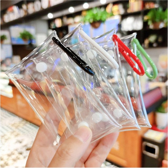 Transparent Small Coin Bag Made of PVC Material Suitable for Holding Keys Lipsticks Headphones and Change for Storage
