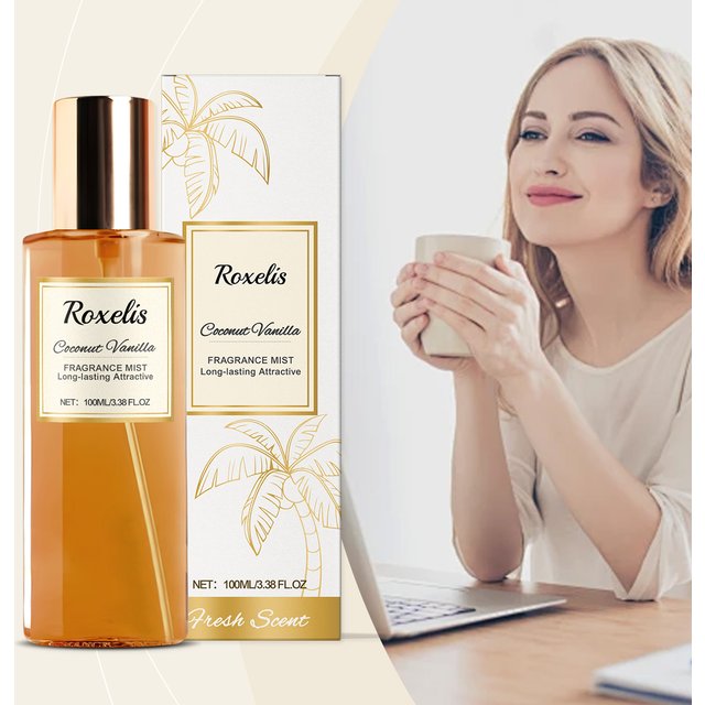 Coconut Vanilla Romantic Body Mist - Fresh Elegant Scent, Long-Lasting Natural Fragrance, Portable Daily Niche Perfume