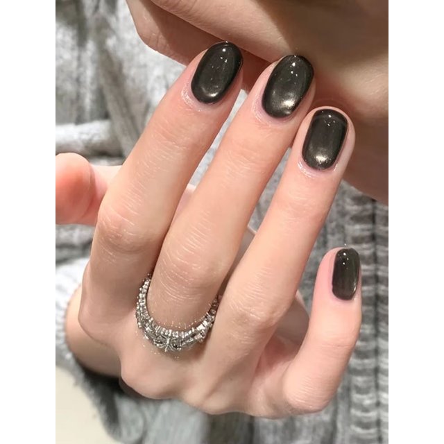 MIANEL 10ml 2026 New Style Black-Silver Cat Eye Gel Nail Polish Sweet Edgy Glass Bead Effect Ultra-Shiny UV Lamp Cured