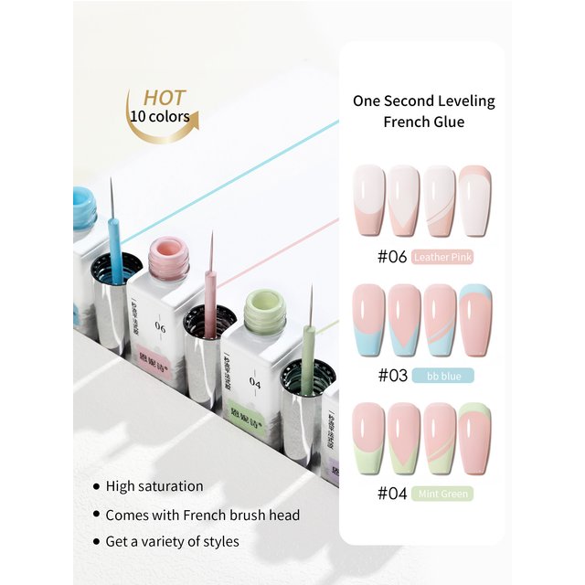 12ml White Swirl Gel Nail Polish Art Liner, Classic Color Nail Paint Design with Thin Brush, UV Light Cure for DIY French