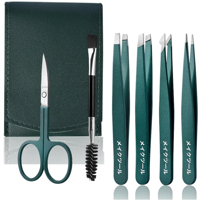2/4/6pcs Stainless Steel Professional Precision Tweezer Set Unisex for Facial Hair Eyebrows Ingrown Hair & Splinters Durable