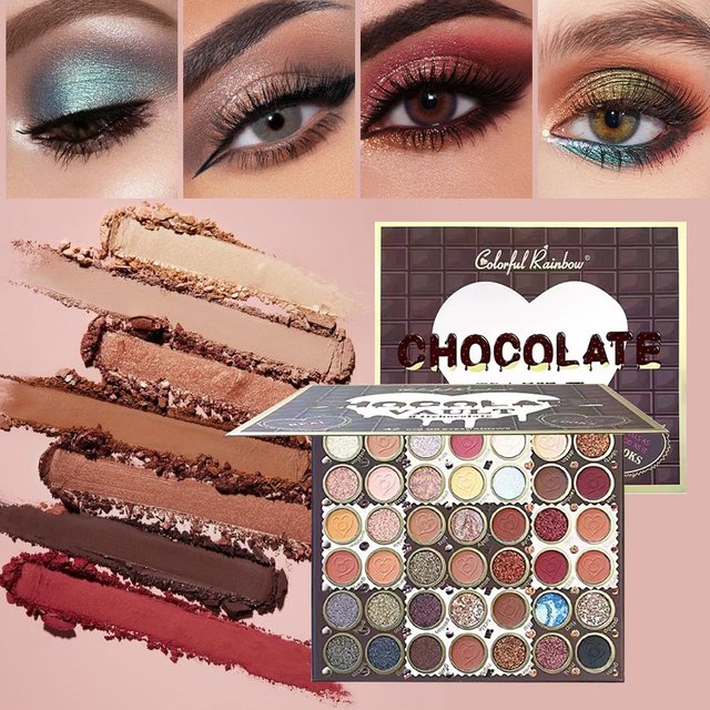42‑Colors Eyeshadow Palette, Matte Shimmer Glitter Multi‑Shade Eye Shadow Palette, Earth Tone Colorful Large Makeup Palette