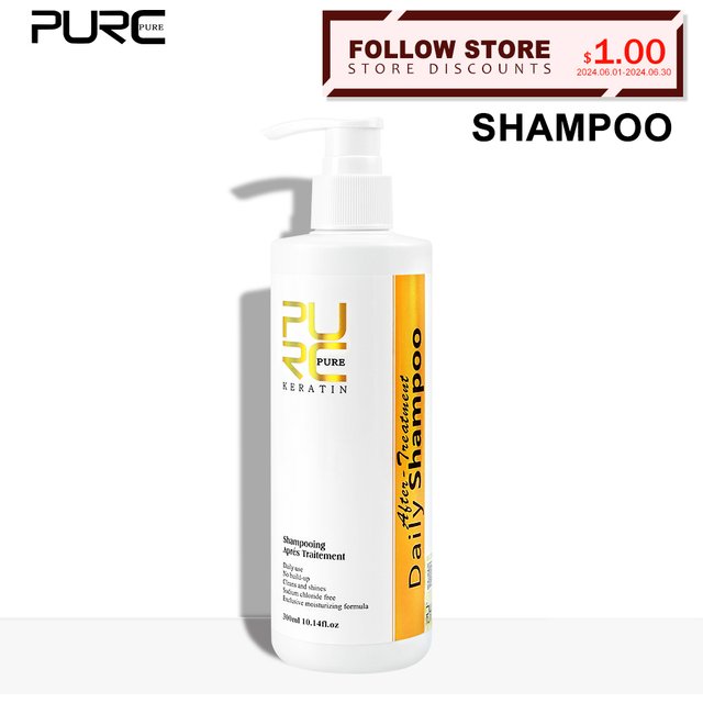 PURC Daily Shampoo Hair Scalp Cleaning Treatment Keratin Post-straightening Shampoo 300ml
