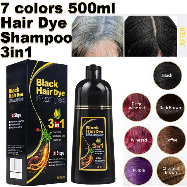 30 ml/500 ml 3-in-1 schnelles Haarfärbe-Shampoo, natürliches schwarzes Kräuter-Haarfärbemittel, spendet Feuchtigkeit, milde Haarfärbe-Conditioner, Haarpflegeprodukte