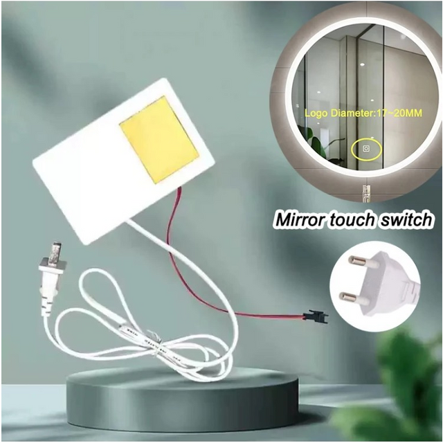AC: 110V-220V Intelligent Luminous Mirror Integrated Touch Sensing Switch Mirror Light Web Red Makeup Mirror Bathroom Mirror