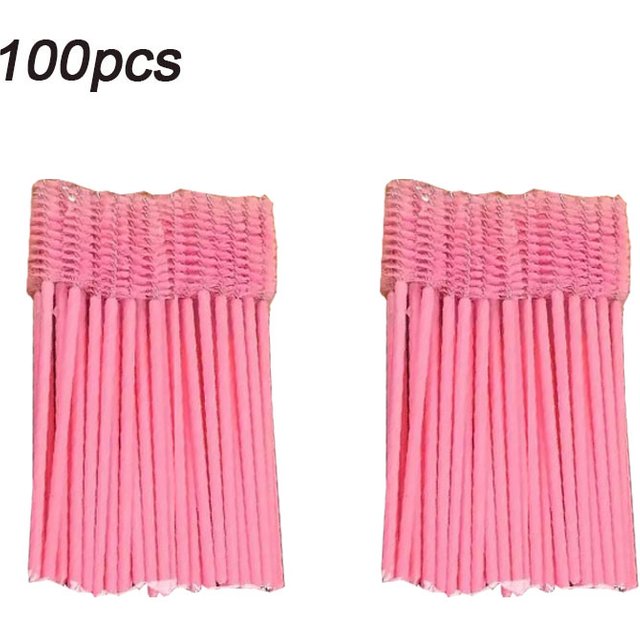 New 100pcs Spoolie Brushes Eyebrow Comb Brushes Eyelash Extensions Brush Microbrush for Eyelashes Makeup Cosmetic Tools HZS24