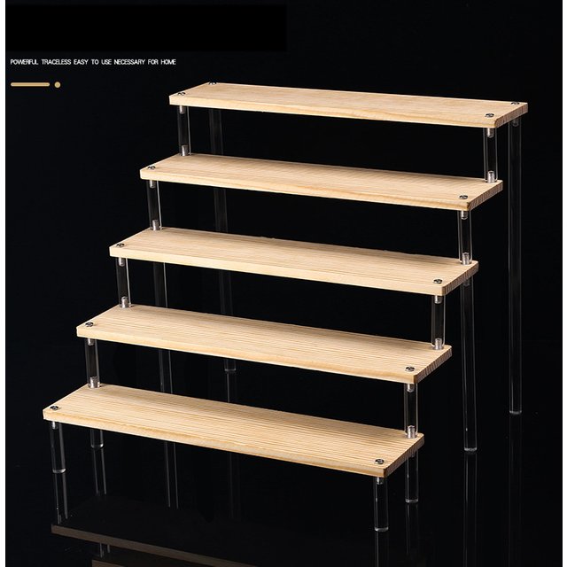 1-5 Tier Clear Acrylic Display Stand,Display Riser Shelf for Cupcake,Perfume Decoration and Organizer Amiibo Funko POP Figures