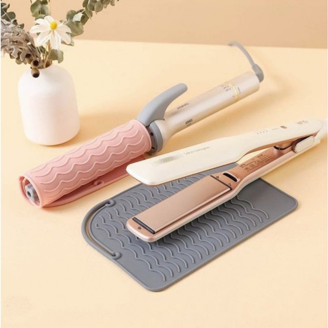 Silicone Heat Resistant Mat For Hair Straightener Curling Iron Stand Holder Anti Slip Heat Proof Pad Salon Tool