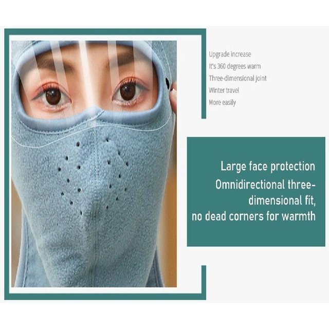 New Unisex Face Mask Windproof Antifog Cycling Cap Motorcycling HD Goggles Fleece Face Shield Caps Snowboarding