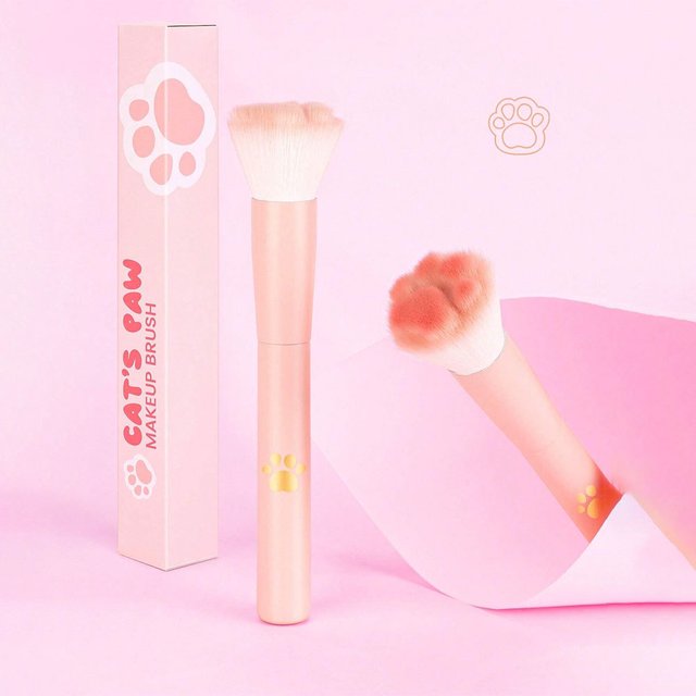 Nouveau pinceau à Blush patte de chat avec boîte de rangement, outil de maquillage professionnel