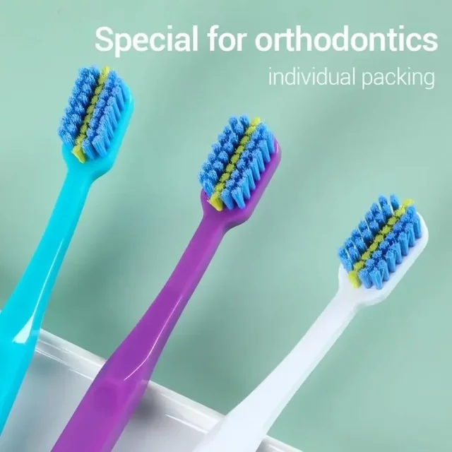 1/ 3PC Clean Orthodontic Braces Adult Orthodontic Toothbrushes Dental Tooth Brush Soft Bristle Toothbrush For Oral Health Care