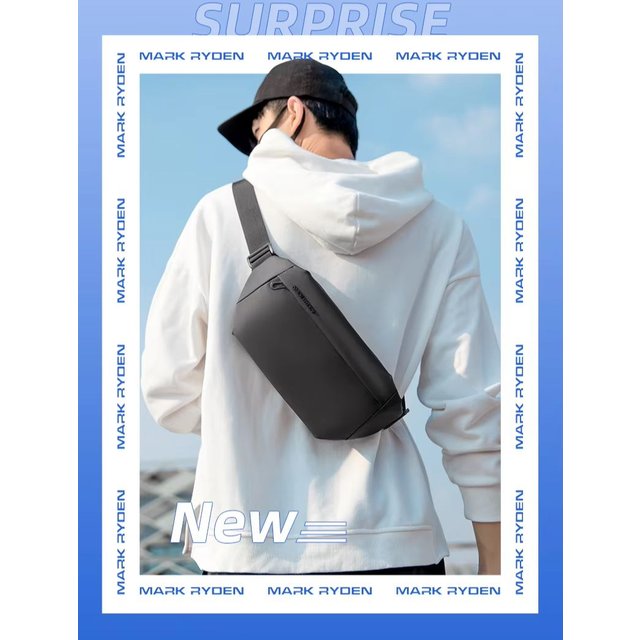 MARK RYDEN Minimalist EDC Sling Bag Men Invisible Waist Bag Water Repellent Crossbody Bag for Daily