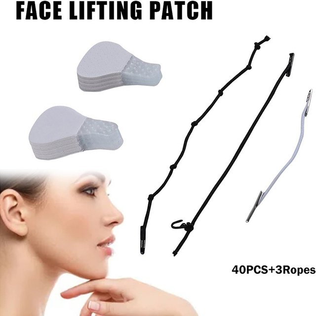40PCS Instant Invisible Face Stickers Neck Eye Double Chin Lift V Shape Tapes Makeup Facelifting Patch Adhesives