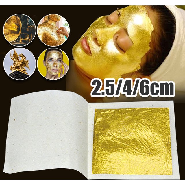 3 Sizes Real 24K Gold Leaf Sheets 98 Percent Pure Gold Foil for Art Craft DIY Decorations Gilding Skincare Beauty
