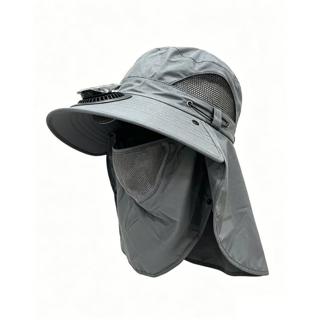 Solar Rechargeable Fan Hat UV Protection Hat Sunscreen Fisherman Cooling Hat for Outdoor Camping Fishing Hiking