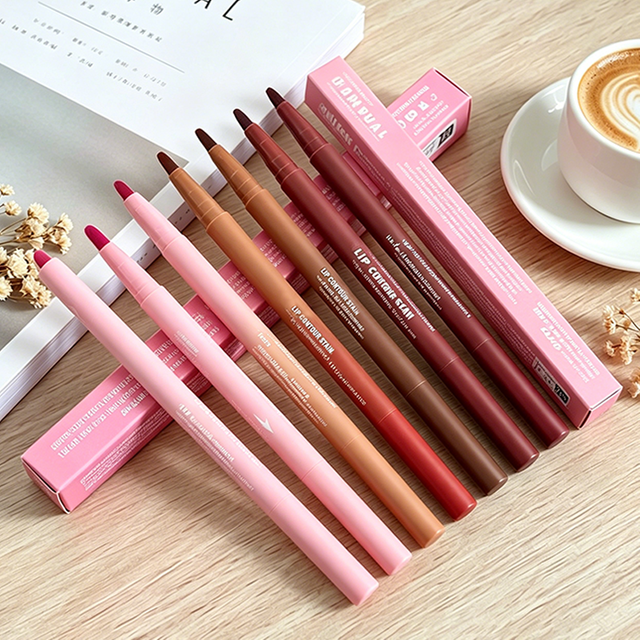 Fashion Liquid Matte 8-Color Lipliner Pencil Waterproof Plumping Stain Lipstick Natural Lip Liner Outline Lips Contour Makeup