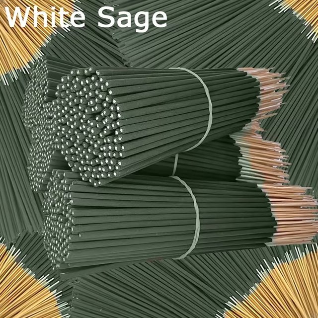 Bâtonnets d'encens de sauge blanche allongés - Longue durée de combustion de 45 minutes, parfum naturel, adaptés à la maison, au camping, au jardin, à une utilisation en extérieur - Purification de