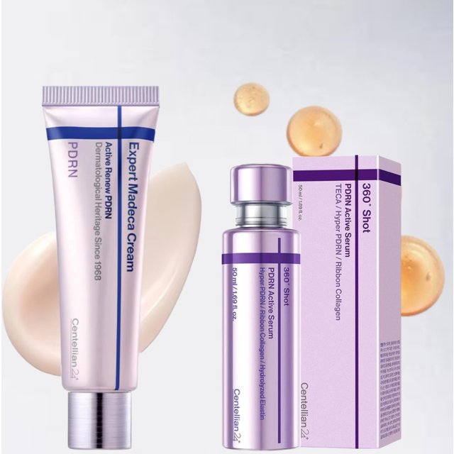 Korean Centellian 24 PDRN Active Skincare - Renew Madeca Cream, 360°Shot Collagen Serum, Moisturize, Anti-Aging, Barrier Repair