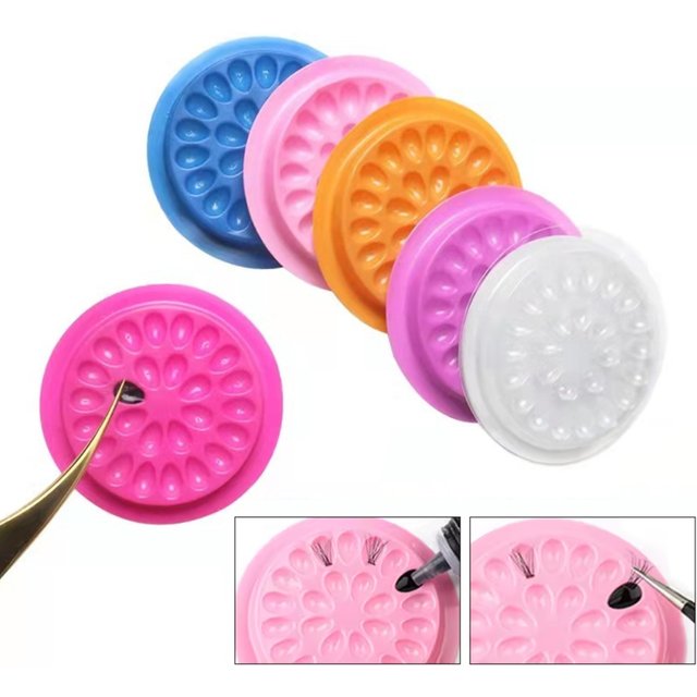 20/100pcs Eyelash Glue Stand Holder Eyelash Extension Supplies Adhesive Pallet Plastic Gasket Eye Lashes Glue Pads Makeup Tool