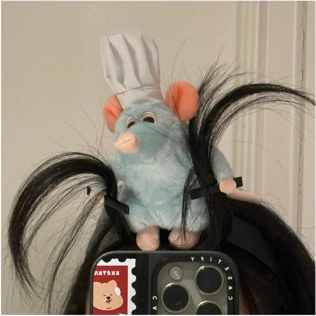 Disney Ratatouille Plush Doll Hairband Face Wash Makeup Wide-Brimmed Headband Hairpin Headdress Creativity Girls Toys Gifts