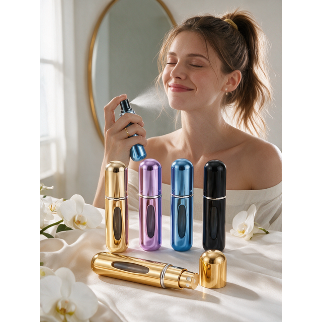 1/5Pcs Travel Perfume Refill Bottle Portable Mini Atomizer Spray Refillable Bottle Women Pocket Dispenser Cologne Sprayer 5ml