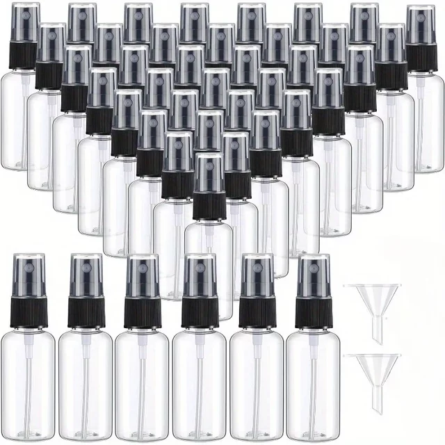 50 pièces 10/20/30/50/60/100ml rechargeable vide Portable bouteille en plastique transparent brume Fine Spray alcool voyage parfum atomiseur bouteille