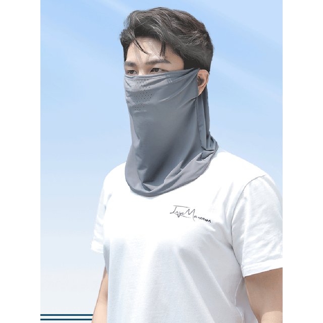 Cycling Neck Gaiter Sun Protection Summer Perforated Breathable Face Mask Driving Ear Loop Cooling Fishing Quick Dry Face Cover