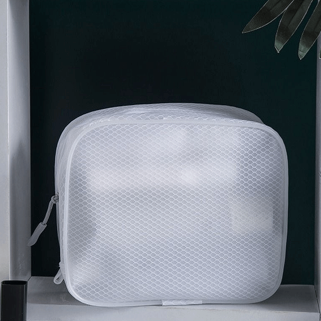 EVA Mesh Cloth Wash Pouch White Travel Organizer Cosmetic Cases Makeup Bags Mesh Cosmetic Bag Combination Storage Toiletry Bag