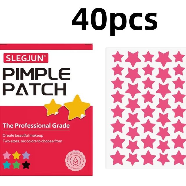 40pcs pieces of multi-color star acne patches, facial acne patches, concealer acne patches, and pimples patches, ultra-thin.