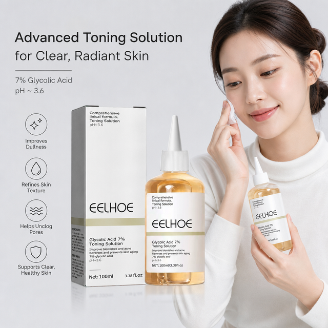 7% Glycolic Acid Toning Solution pH3.6 Exfoliating Clear Acne Refine Pores Anti-Aging Smooth Fine Lines Hydrating Facial Toner