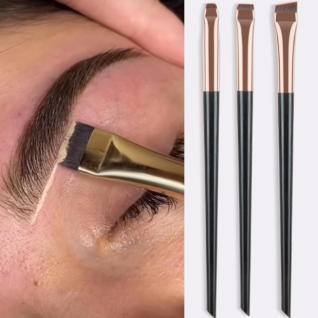 Karsyngirl 3 pièces/ensemble lame Eyeliner brosse à sourcils Portable plat fin Eye Liner sourcils