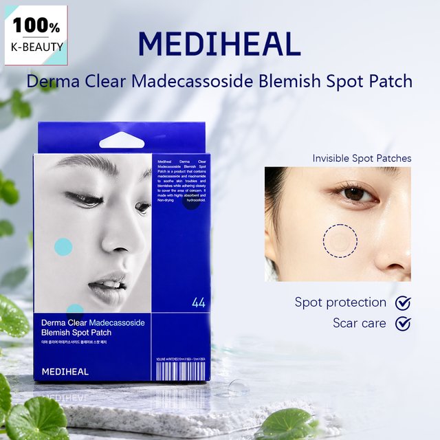 Mediheal Derma Clear Madecassoside Blemish Spot Patch,Thin & Breathable,Fast Recovery,No Residue,Korean Skincare,Korean Makeup