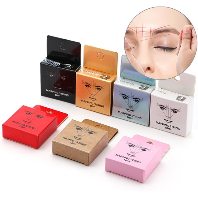 10 Meters Pre Inked Mapping String Eyebrow Marking Thread for Microblading Permanent Makeup Brow Symmetry Positioning Tools