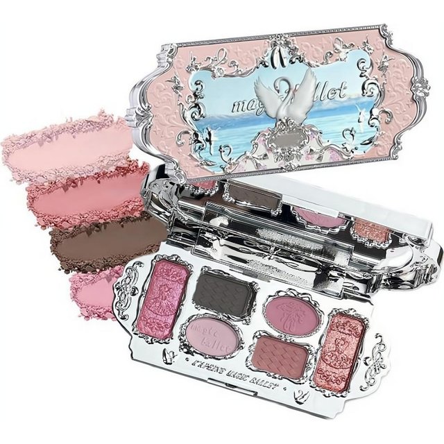 Six Color Swan Ballet Eyeshadow Palette Matte Fine Shimmer Pearl Face Palette 6 Colour Glitter Eye Shadow Long Lasting Makeup