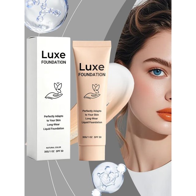 Luxe Foundation Color-Changing Liquid Foundation – Smart Tone-Adaptive Base Makeup Natural Flawless Finish, Long-Wear & SPF50