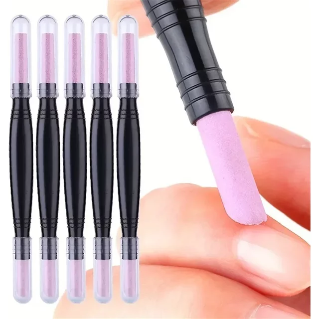 Dual-Ended Pumice Stone Nail Care Pen - Odorless Cuticle Remover & Dead Skin Trimmer for Hands, Feet & Nails