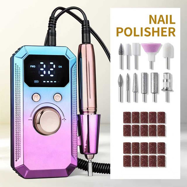 New Gradient Colorful Convenient Electric Nail Remover, Rechargeable, Nail Polisher, Nail Polisher, Nail Polisher