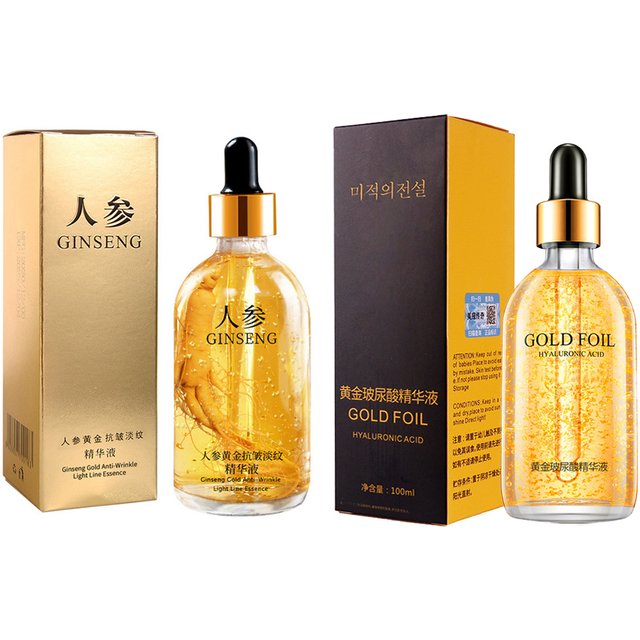 100ml 24k Gold Hyaluronic Acid Nicotinamide Face Serum Anti Aging Facial Lifting Collagen Essence Skin Care Whitening Serum